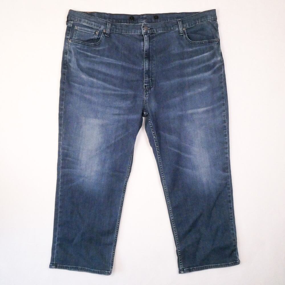 Levi's 559 Straight Leg Blue Jeans Size 48x29 Suspender Ready Relaxed Fit Denim